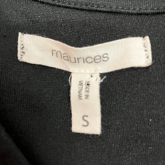 Maurices Womens Black Short Sleeve Fit and Flare Knee Length V Neck Dress Size S - Picture 3 of 5